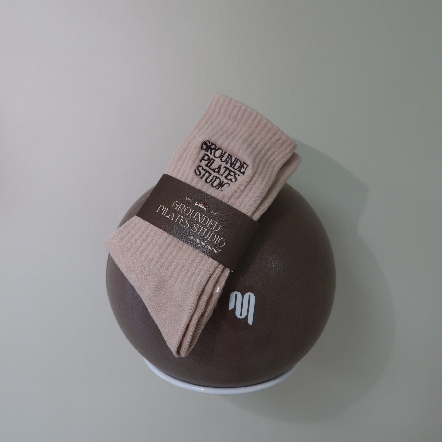 Grounded Grip Socks - Beige Crew socks