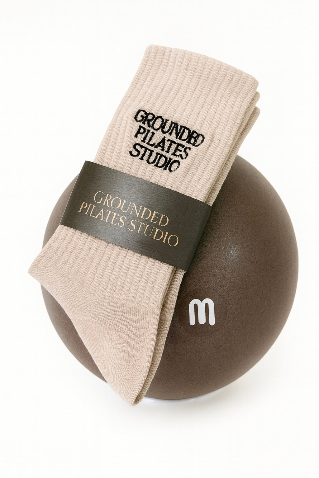 Grounded Grip Socks - Beige Crew socks