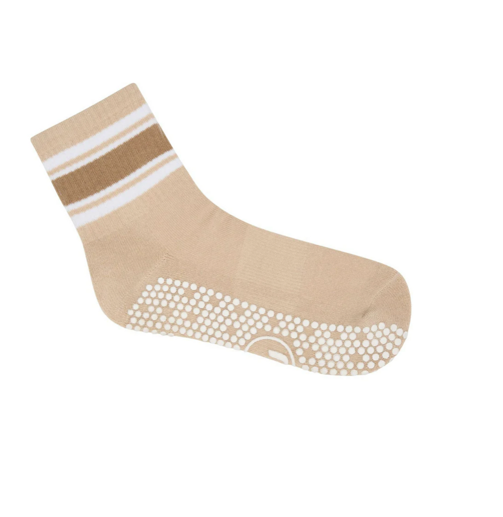 MoveActive Grip Socks - Beige stripes
