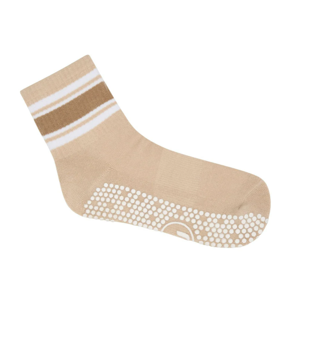 MoveActive Grip Socks - Beige stripes
