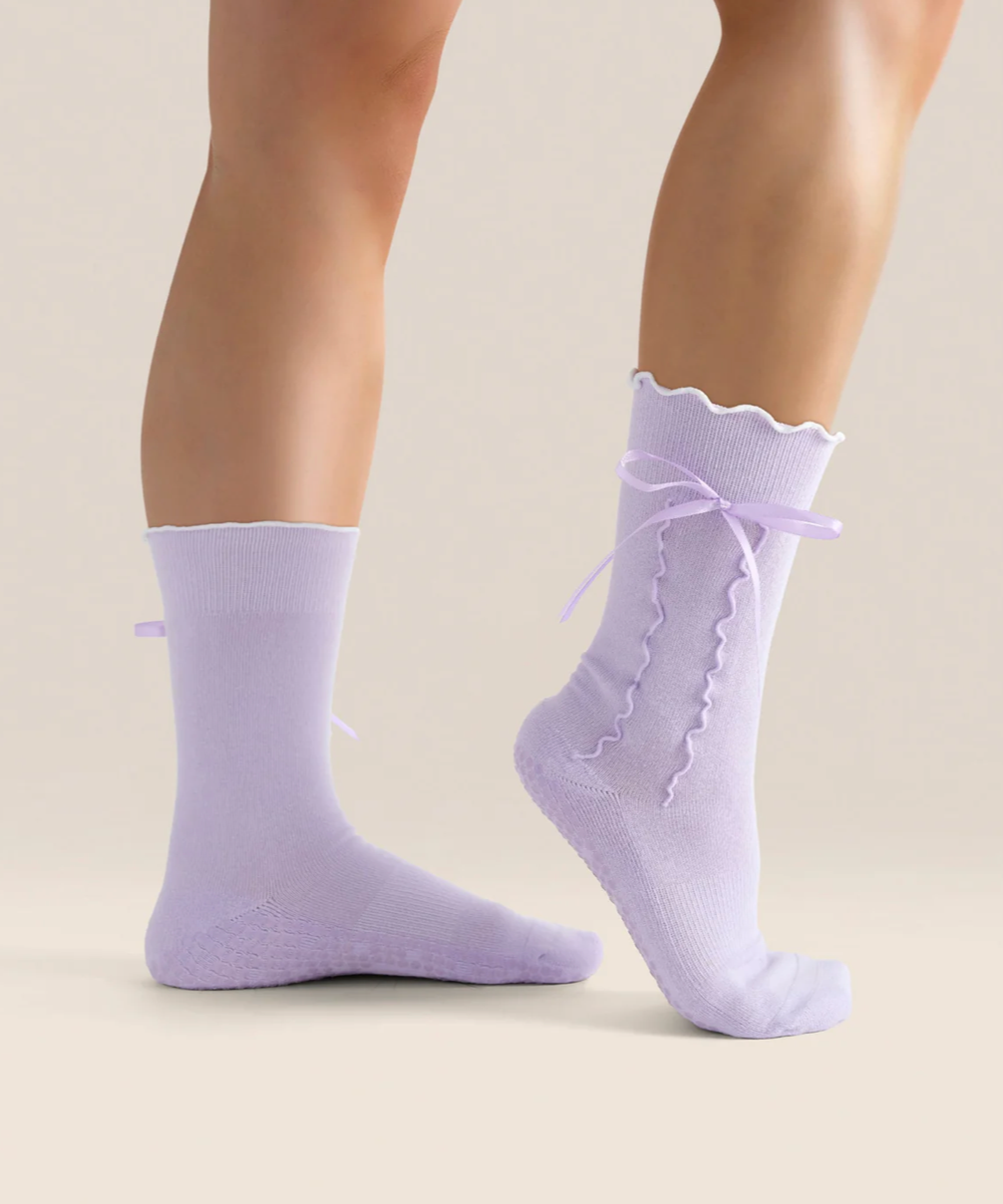 MoveActive Grip Socks - Lavender Bow