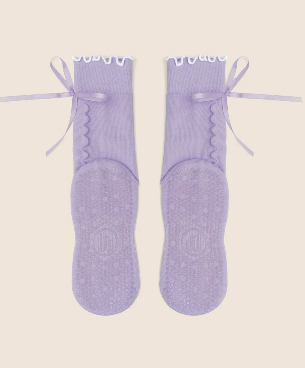 MoveActive Grip Socks - Lavender Bow