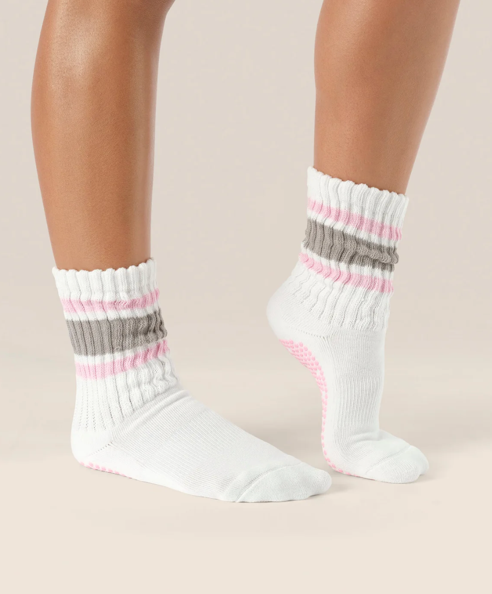 MoveActive Grip Socks - 80s Stripe