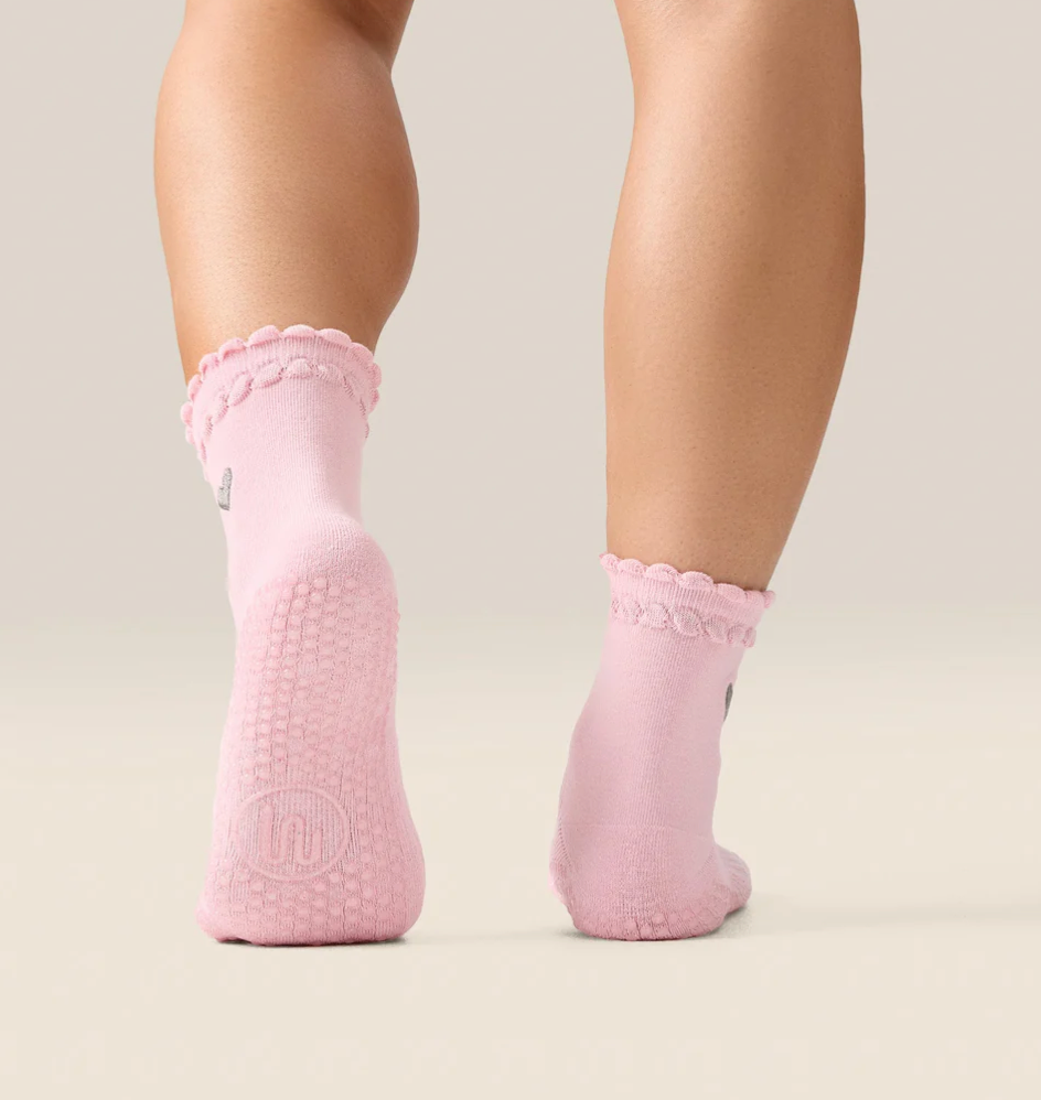 MoveActive Grip socks - Heart Ruffle Pink