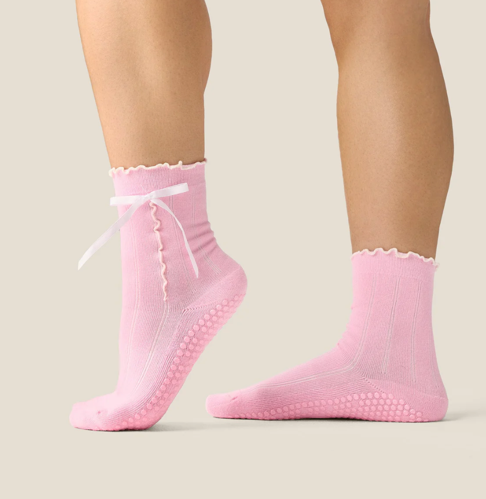 MoveActive Grip socks - Sweet Bow Pink